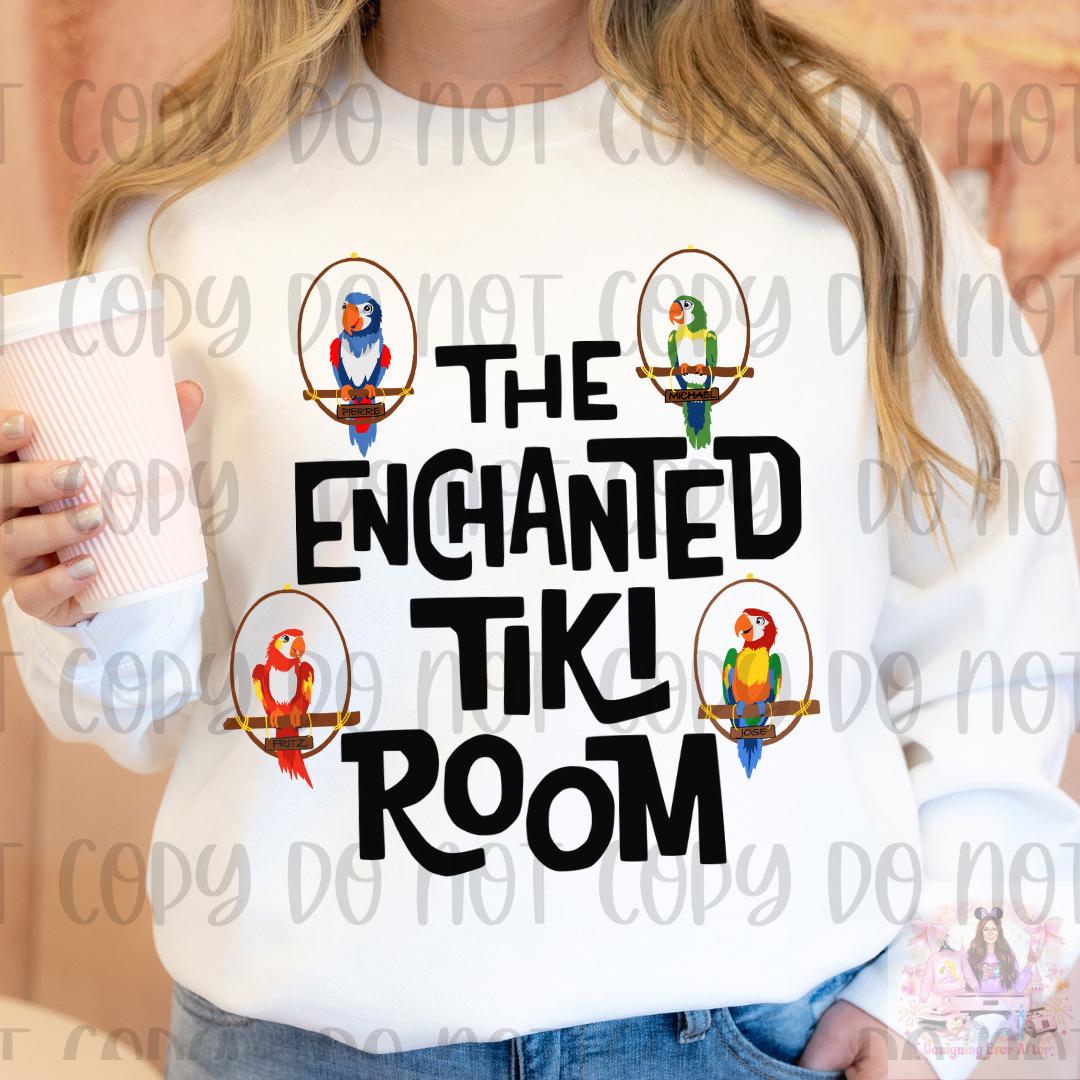 Fun Tiki Room All The Birds Sing Words Shirt