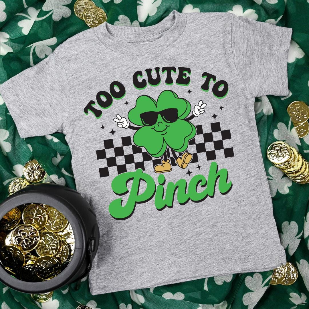 Too Cute to Pinch Shamrock Boys Shirt