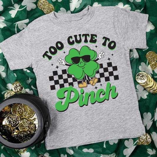 Too Cute to Pinch Shamrock Boys Shirt