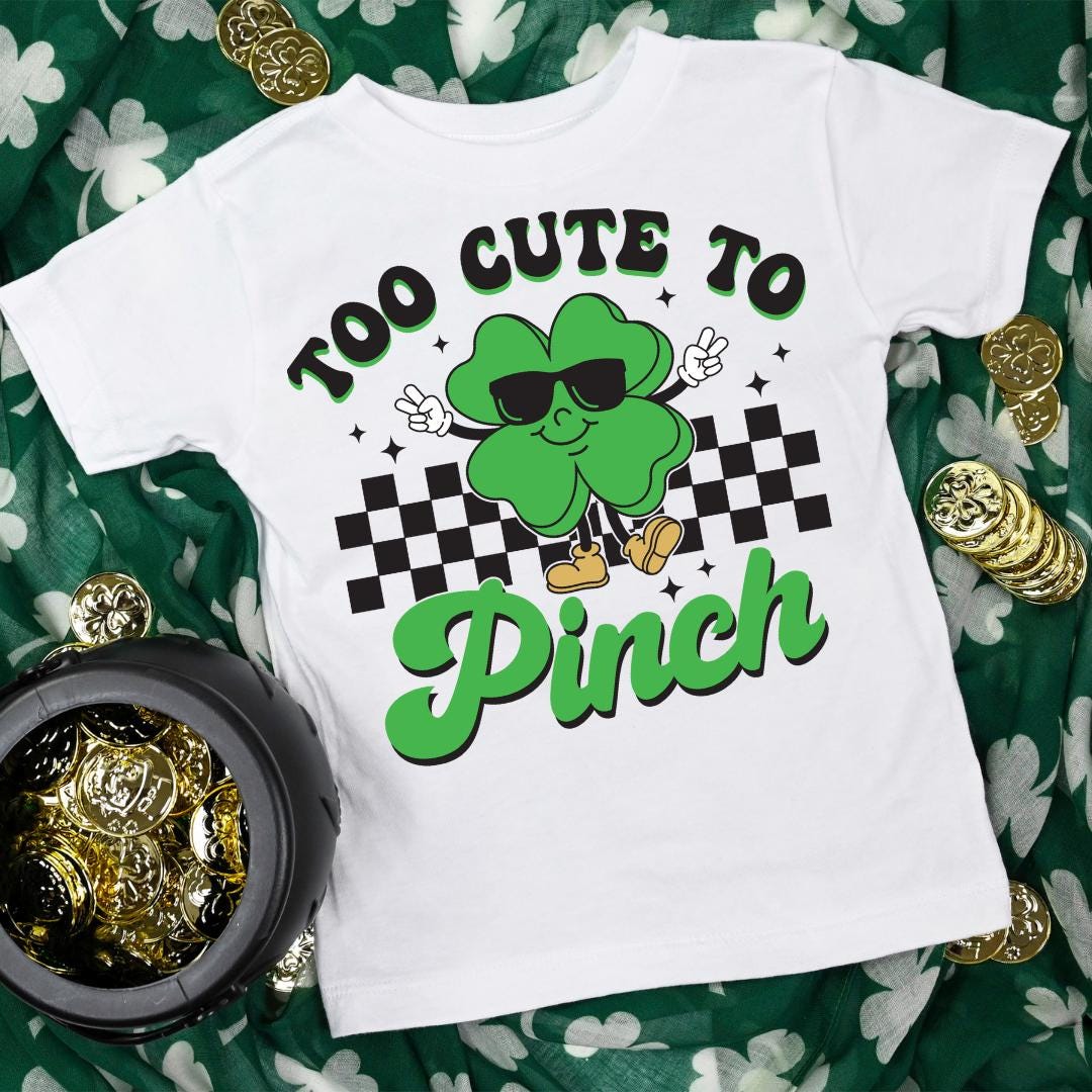Too Cute to Pinch Shamrock Boys Shirt