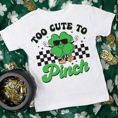 Too Cute to Pinch Shamrock Boys Shirt