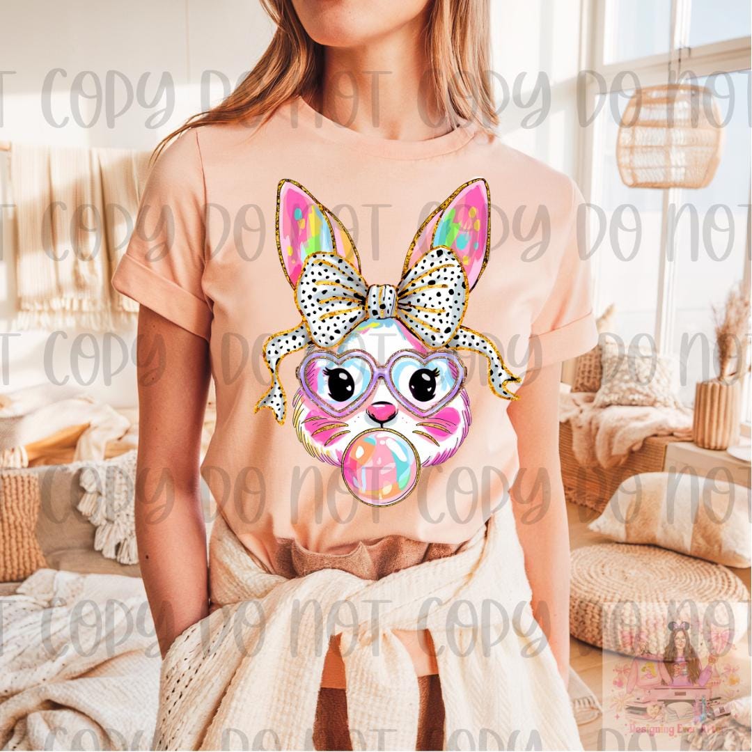Easter Bunny Blowing Bubble Gum Shirt