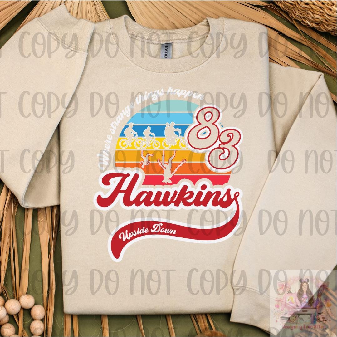 Retro Hawkins Indiana Where Strange Things Happen Upside Down Shirt