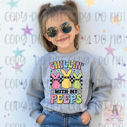 Easter Chillin With My Peeps Shirt, Cute Bunny Shirt, Easter Shirt, Easter Rabbit Shirt, Cute Easter Shirt, Easter Bunny Shirt, Easter Shirt