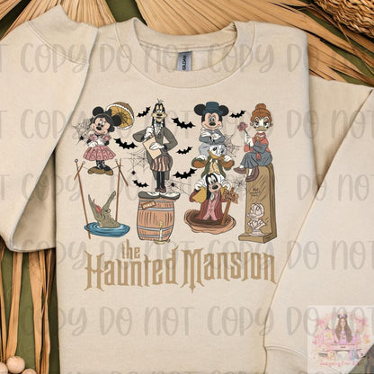 Cute Haunted House Shirt, Mouse and Friends Stretching Room Shirt