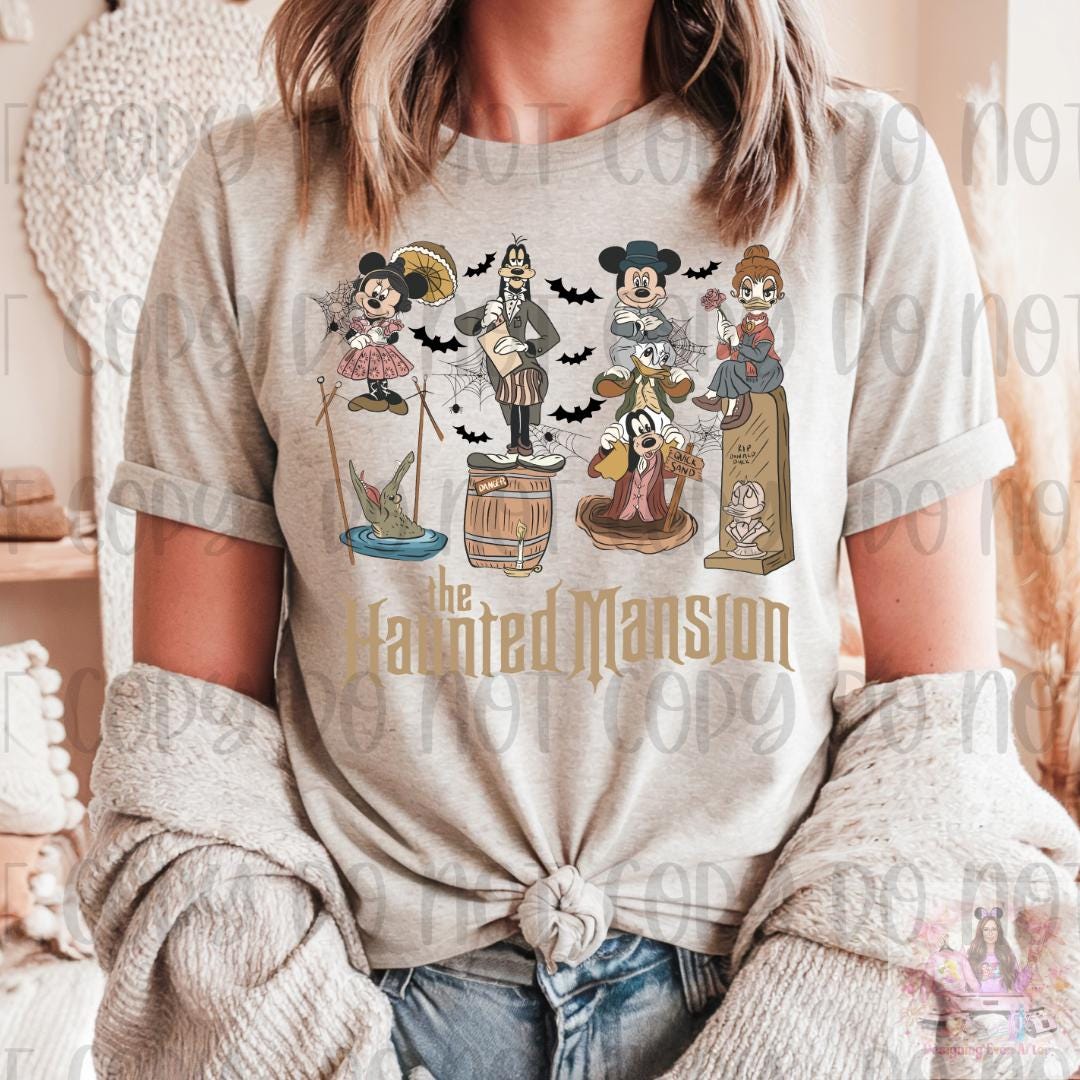 Cute Haunted House Shirt, Mouse and Friends Stretching Room Shirt