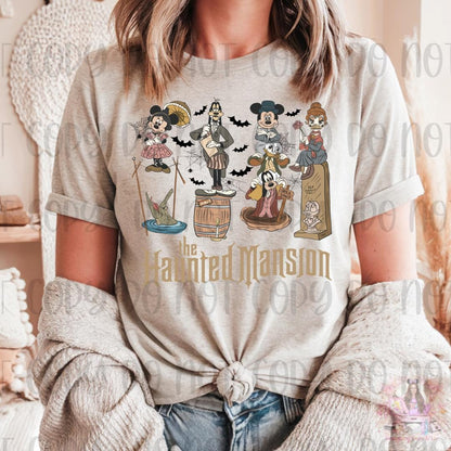 Cute Haunted House Shirt, Mouse and Friends Stretching Room Shirt
