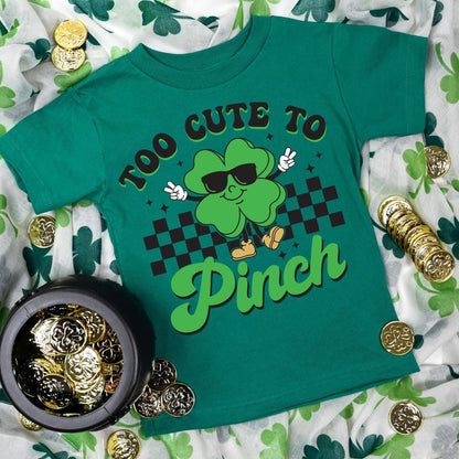 Too Cute to Pinch Shamrock Boys Shirt