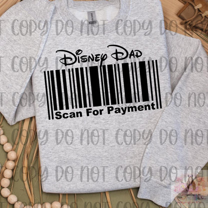 Dad Scan For Payment Mouse Family Trip Dad Shirt