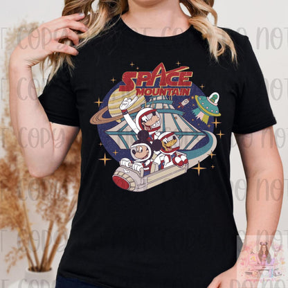 Retro Space Theme Park Ride Mouse and Friends Shirt
