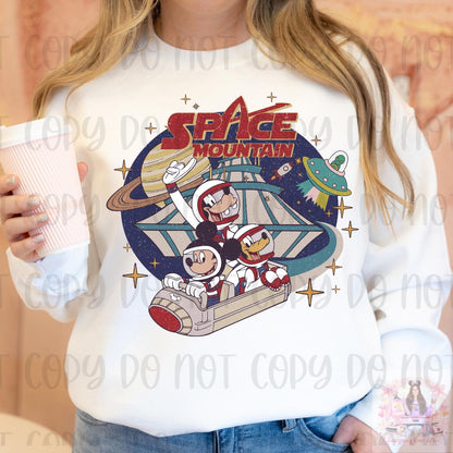 Retro Space Theme Park Ride Mouse and Friends Shirt