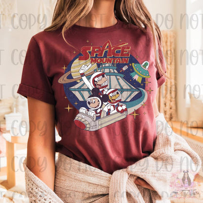 Retro Space Theme Park Ride Mouse and Friends Shirt