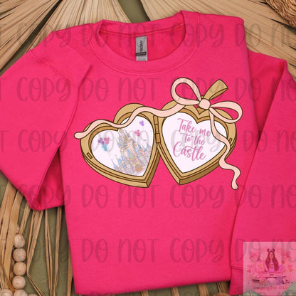Coquette Locket Heart Bow Magical Castle Take Me to The Castle Shirt