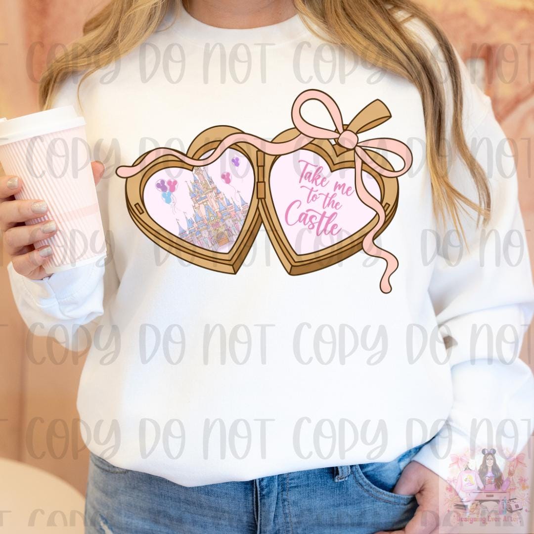Coquette Locket Heart Bow Magical Castle Take Me to The Castle Shirt