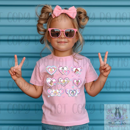 Sweet Girls Club With Magical Heart Mirror Bow Shirt