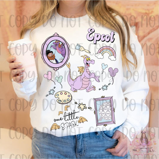 Vintage Cute Little Purple Dragon One Little Spark Shirt