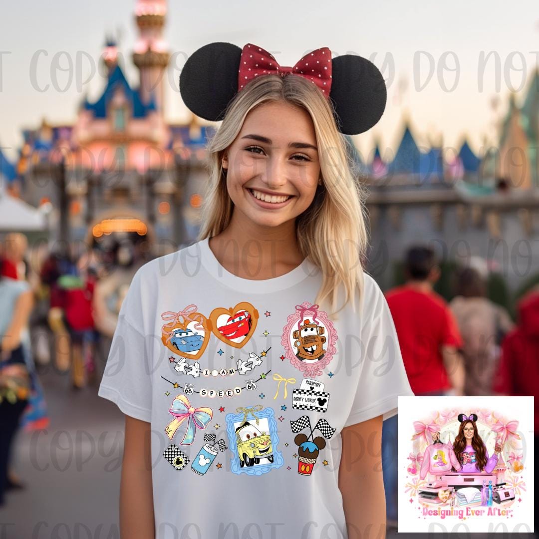 Locket and Charm Bracelet Cartoon Automobiles Character Shirt