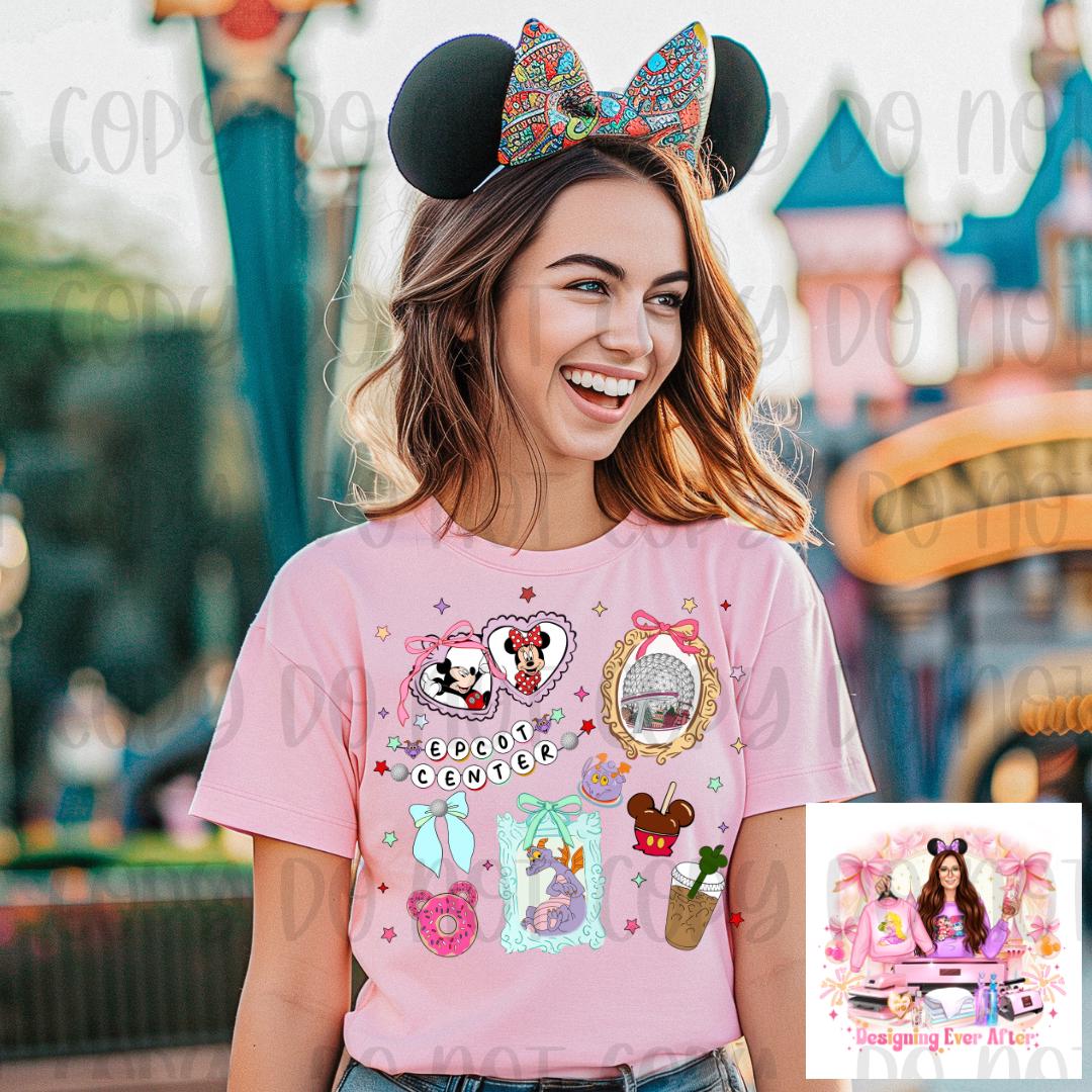 Coquette Locket and Charm Bracelet Bow Mouse and Friends Shirt