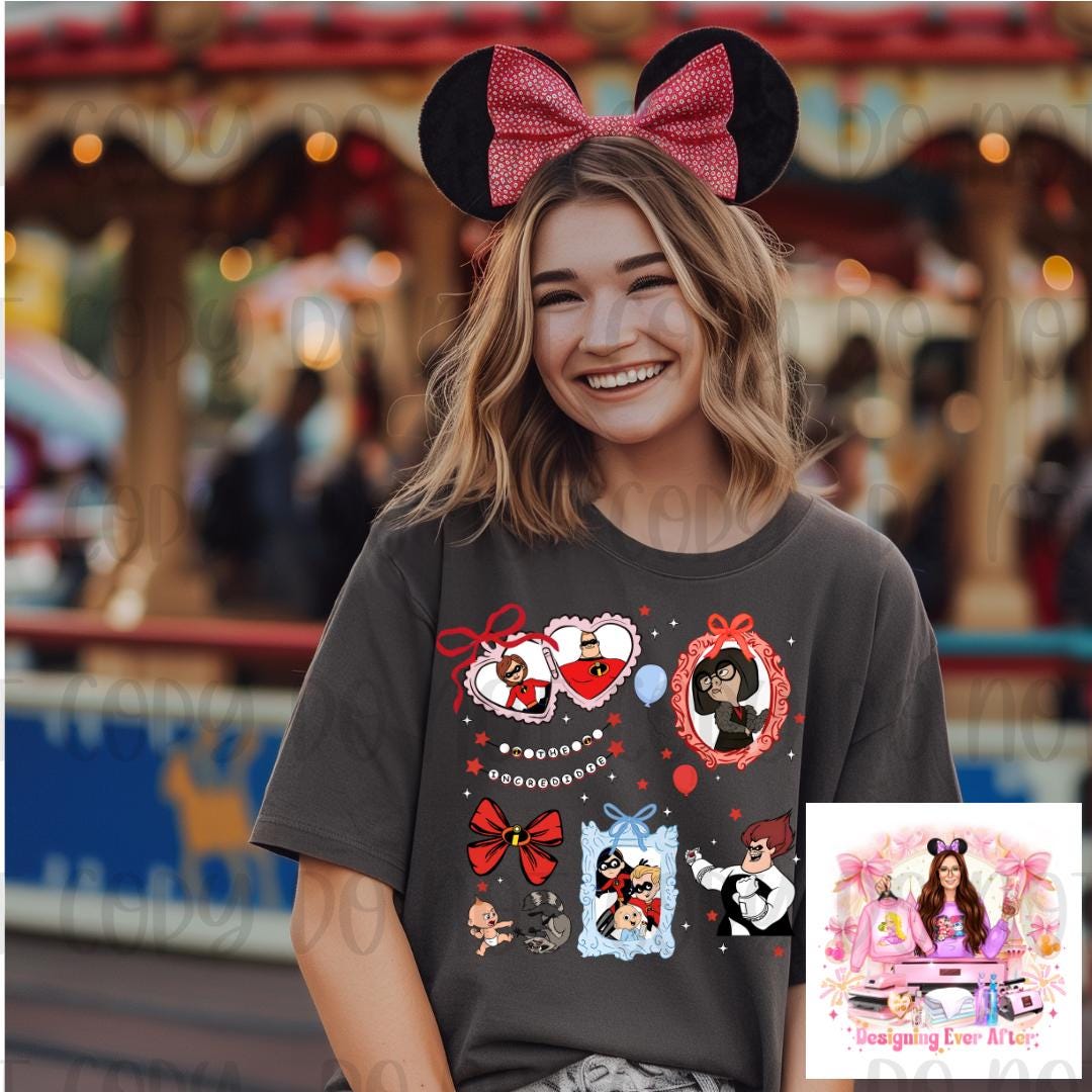 Coquette Locket and Charm Bracelet Bow Frame Super Family Shirt