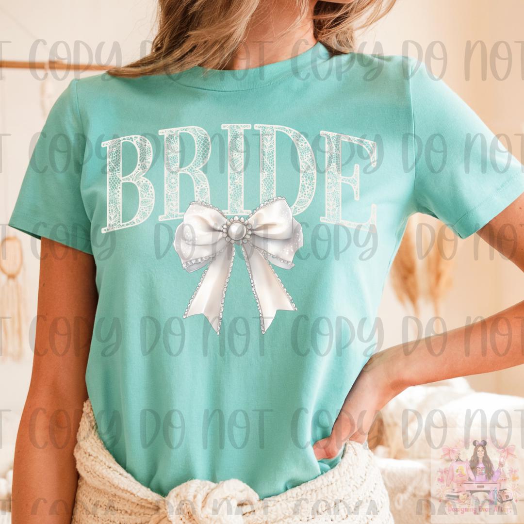 Coquette Bow Wedding Bride to Be Shirt