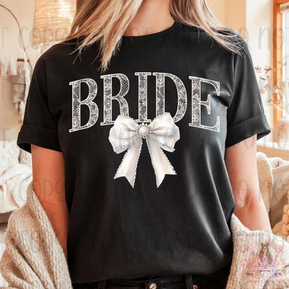 Coquette Bow Wedding Bride to Be Shirt