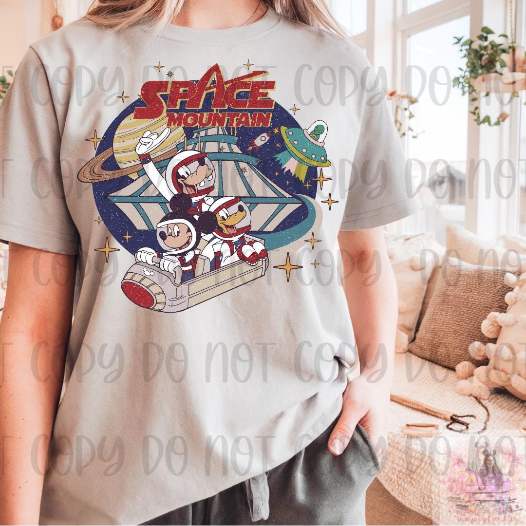 Retro Space Theme Park Ride Mouse and Friends Shirt