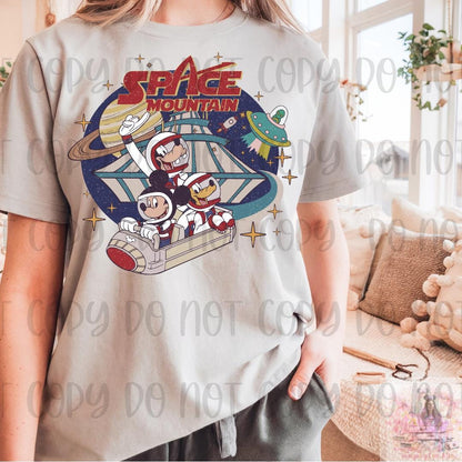 Retro Space Theme Park Ride Mouse and Friends Shirt