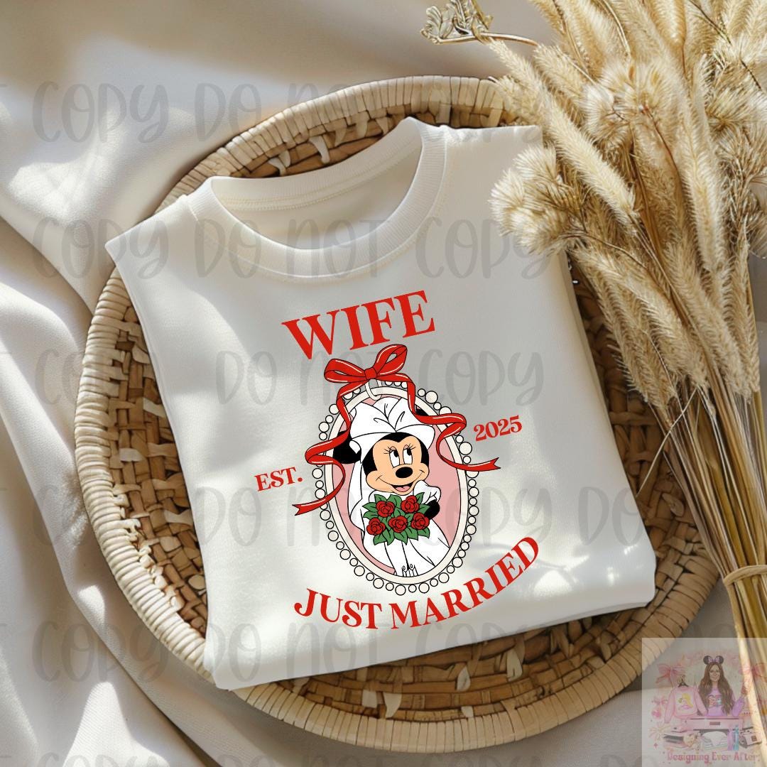 Magical Mouse Couples Just Married Wife Shirt