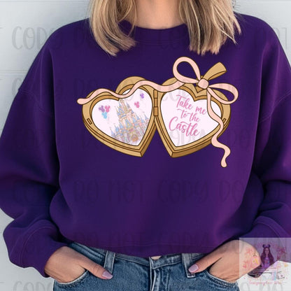 Coquette Locket Heart Bow Magical Castle Take Me to The Castle Shirt