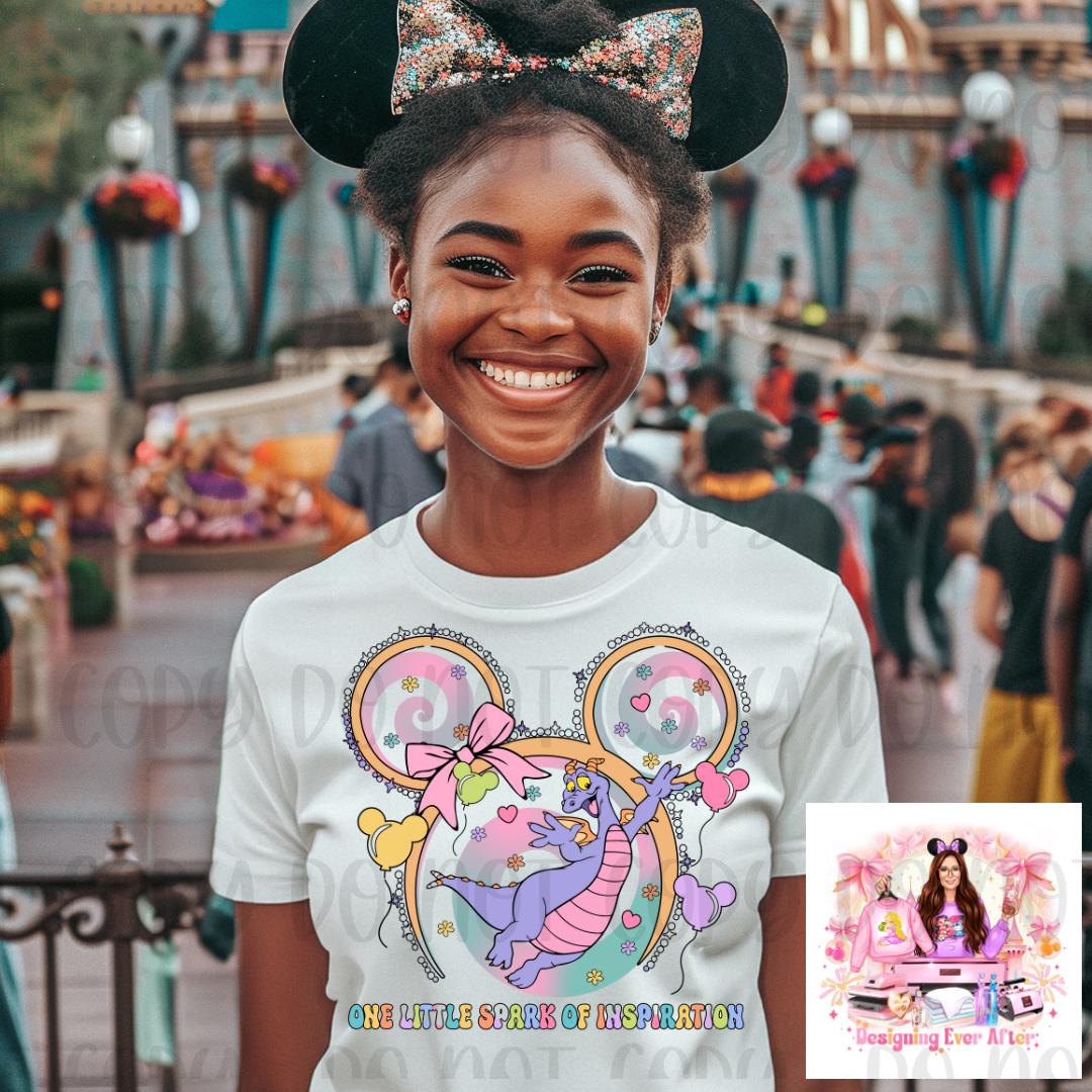 Adorable Little Purple Dragon One Little Spark of Imagination Shirt