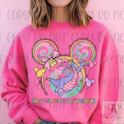 Adorable Little Purple Dragon One Little Spark of Imagination Shirt