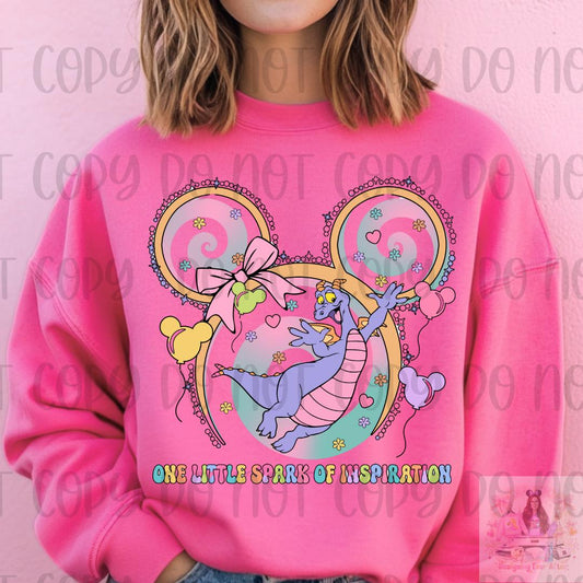 Adorable Little Purple Dragon One Little Spark of Imagination Shirt