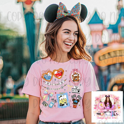 Locket and Charm Bracelet Cartoon Automobiles Character Shirt