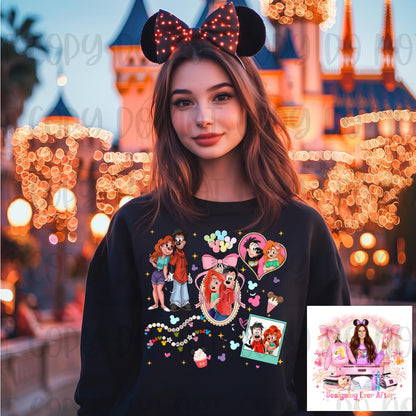 Coquette Locket and Charm Bracelet Bow Character Max and Roxanne Shirt