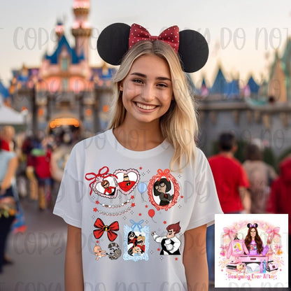 Coquette Locket and Charm Bracelet Bow Frame Super Family Shirt