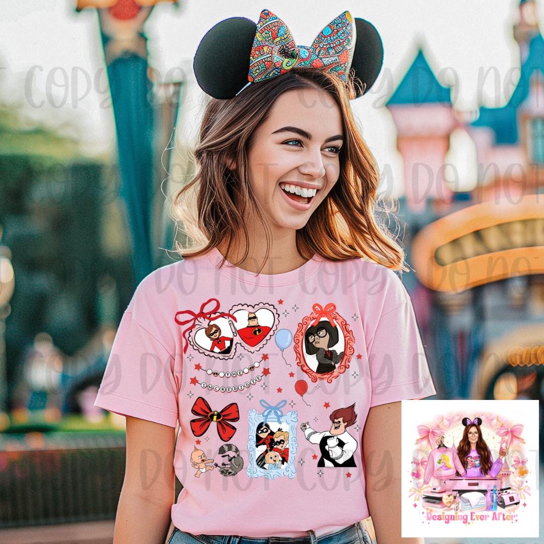Coquette Locket and Charm Bracelet Bow Frame Super Family Shirt