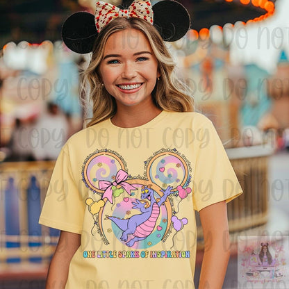 Adorable Little Purple Dragon One Little Spark of Imagination Shirt
