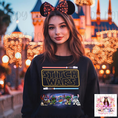 Blue Alien Space Wars Shirt