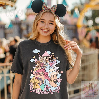 Retro Princess Mashup Fairytale Castle Shirt