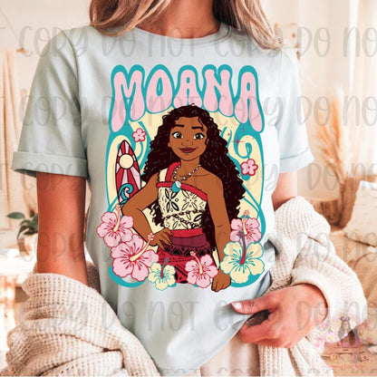 Retro Princess Surfer Hibiscus Shirt