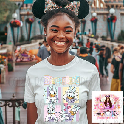 Vintage D Land Magical Duck Collage Shirt