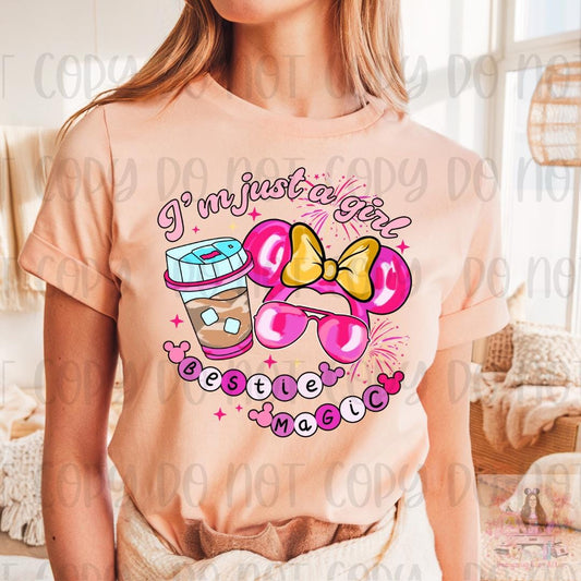 I'm Just a Girl Mouse Girly Bestie Magic Shirt
