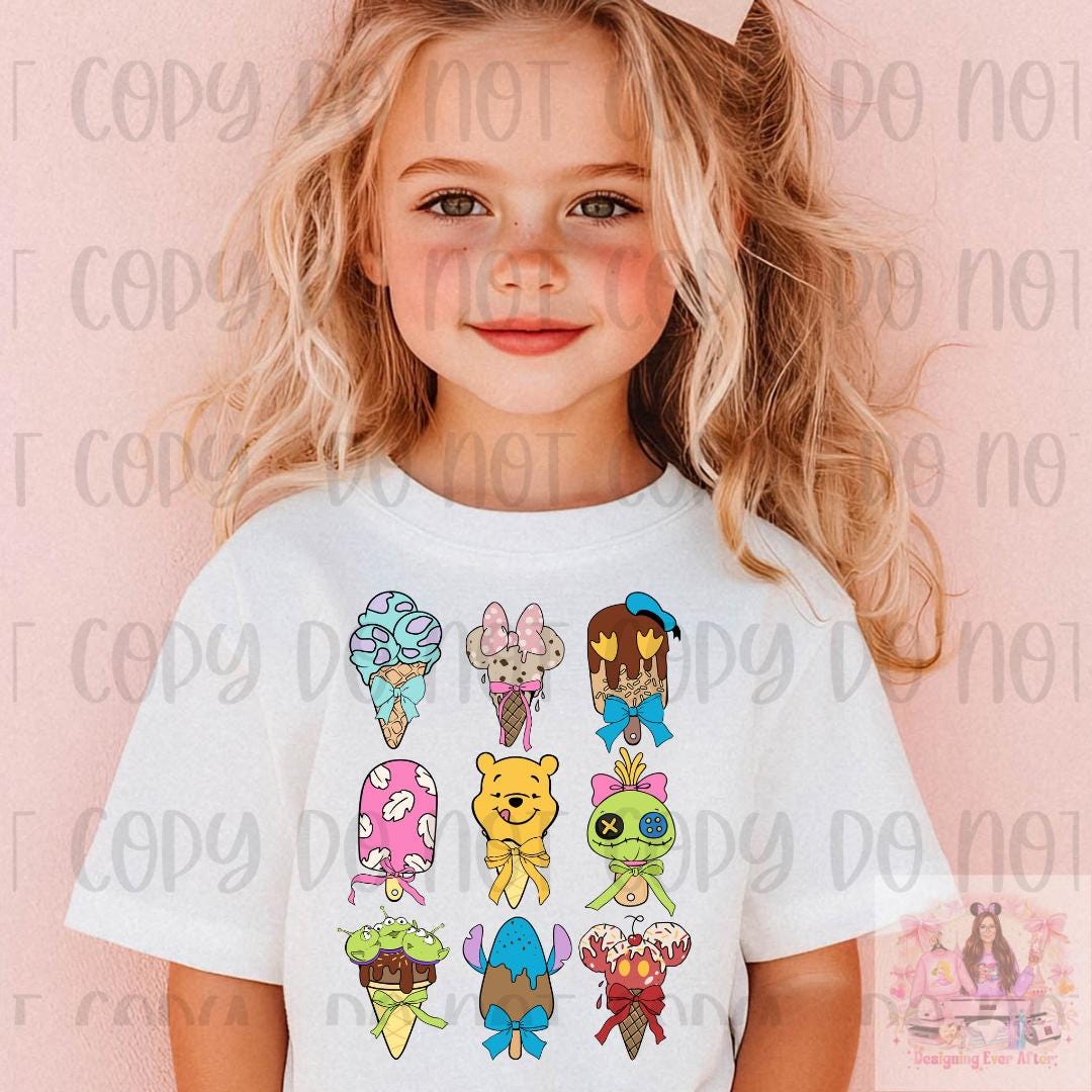 Ice Cream Characters Summer Vibes Kids Shirt