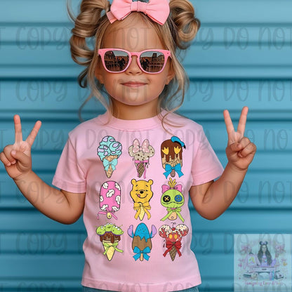 Ice Cream Characters Summer Vibes Kids Shirt