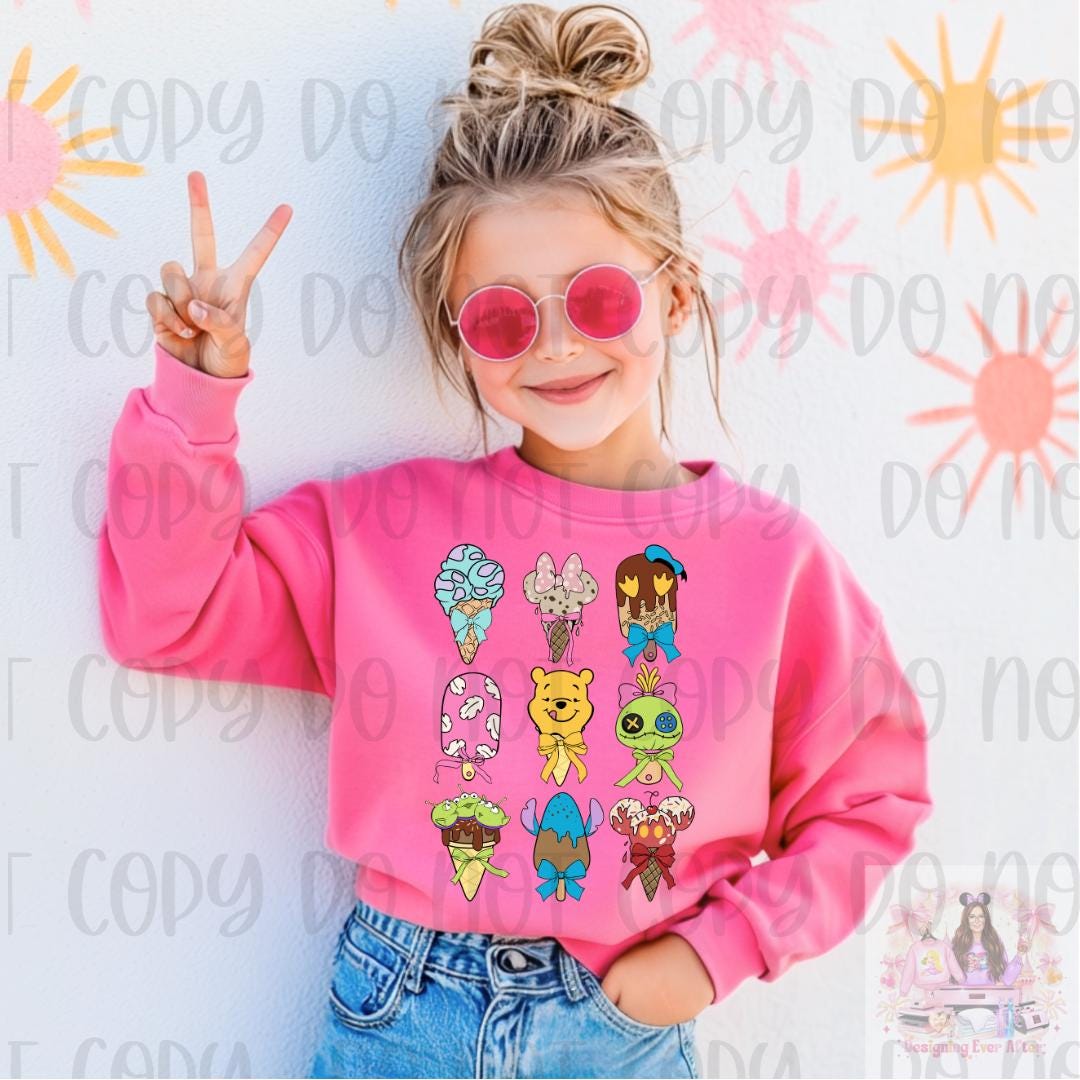 Ice Cream Characters Summer Vibes Kids Shirt