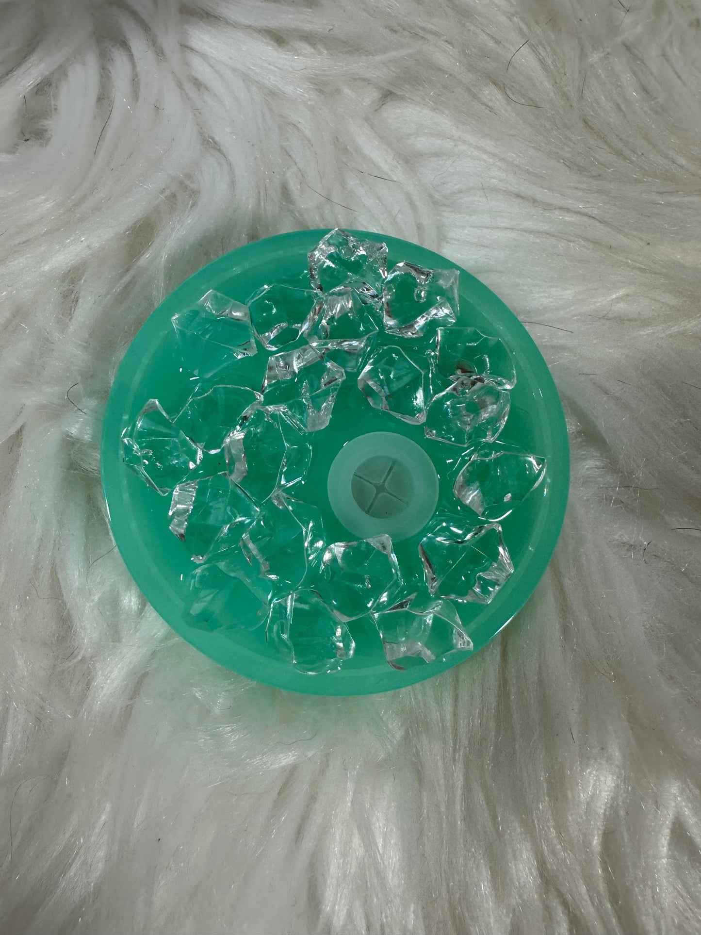 Diet Pop Soda Snowglobe Acrylic Cup 16oz with Custom Lid and Glass Straw