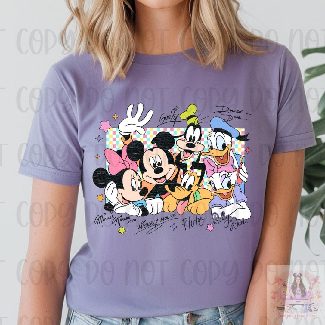 Mouse and Friends Signatures Character Autographs Shirt