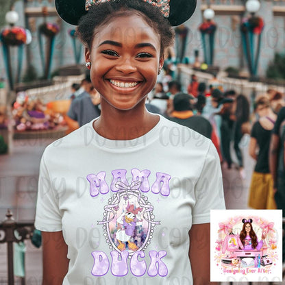 Magical Duck Mama Coquette Bow Shirt