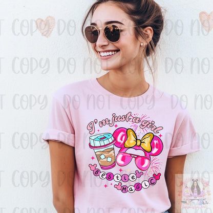 I'm Just a Girl Mouse Girly Bestie Magic Shirt