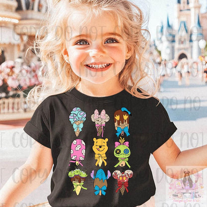Ice Cream Characters Summer Vibes Kids Shirt